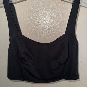 La Hearts Black Cropped Shirt